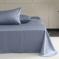 HKM-740947 Light Gray Soft Tencel Single Bed Quilt Sheet with Pillowcases - Modern Simple Design