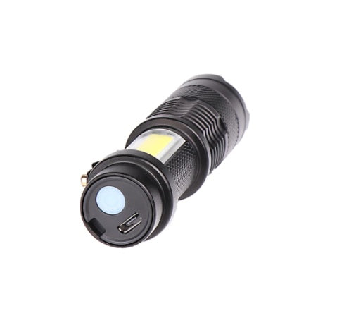 HKM-741011 Compact LED Mini Flashlight with Zoom Function for Outdoor Activities