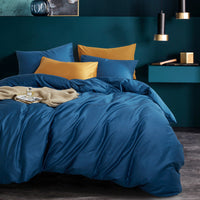 HKM-741267 Long-Staple Cotton 4-Piece Hotel Bedding Set in Solid Colors for 2m Beds