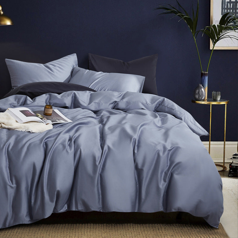 HKM-741267 Long-Staple Cotton 4-Piece Hotel Bedding Set in Solid Colors for 2m Beds