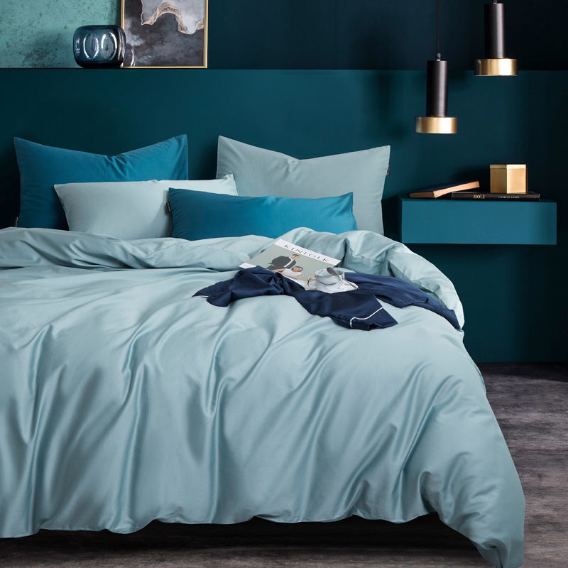 HKM-741267 Long-Staple Cotton 4-Piece Hotel Bedding Set in Solid Colors for 2m Beds