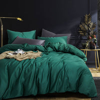 HKM-741267 Long-Staple Cotton 4-Piece Hotel Bedding Set in Solid Colors for 2m Beds