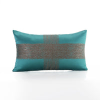 HKM-741331 Satin Jacquard Dark Green Geometric Abstract Pillowcase for Living Room and Bedroom Decor