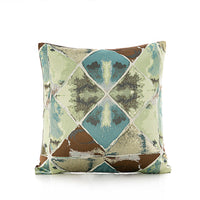 HKM-741331 Satin Jacquard Dark Green Geometric Abstract Pillowcase for Living Room and Bedroom Decor