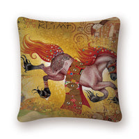 HKM-741651 Digital Printing Linen Pillowcase with Creative Patterns and High-Quality Zipper