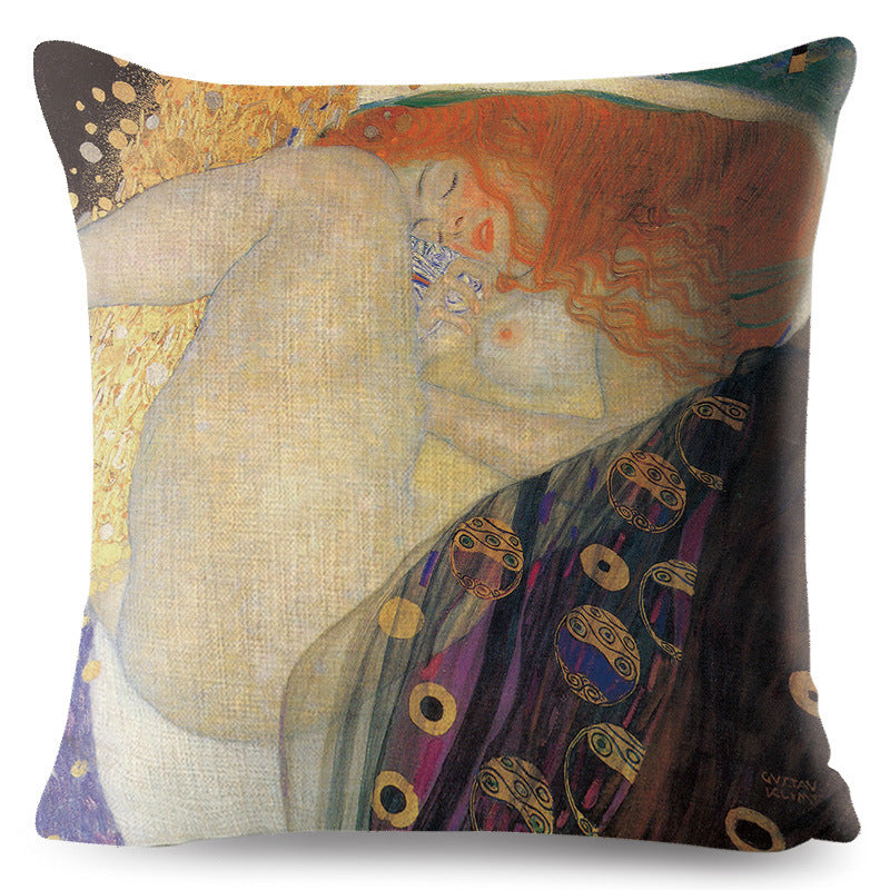 HKM-741651 Digital Printing Linen Pillowcase with Creative Patterns and High-Quality Zipper