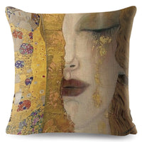 HKM-741651 Digital Printing Linen Pillowcase with Creative Patterns and High-Quality Zipper