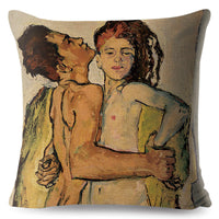 HKM-741651 Digital Printing Linen Pillowcase with Creative Patterns and High-Quality Zipper