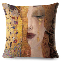 HKM-741651 Digital Printing Linen Pillowcase with Creative Patterns and High-Quality Zipper