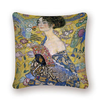 HKM-741651 Digital Printing Linen Pillowcase with Creative Patterns and High-Quality Zipper