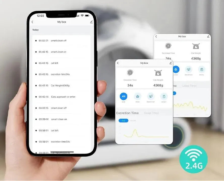 KTX-741715 Automatic Self-Cleaning Cat Litter Box with 65L Capacity and APP Control