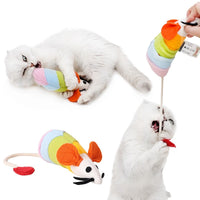 HKM-741715 Rainbow Mouse Pet Tease Cat Plush Bite Resistant Toy
