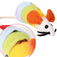 HKM-741715 Rainbow Mouse Pet Tease Cat Plush Bite Resistant Toy