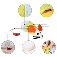 HKM-741715 Rainbow Mouse Pet Tease Cat Plush Bite Resistant Toy