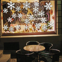 HKM-741907 Christmas Window Clings Set - Santa Claus and Snowflake Static Decorations for Holiday Cheer