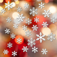 HKM-741907 Christmas Window Clings Set - Santa Claus and Snowflake Static Decorations for Holiday Cheer