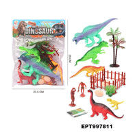 HKM-741907 Dinosaur Figure Play Set for Toddlers - 3-Piece Interactive Toy Set