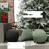HKM-742099 Nordic Style Triangle White Ball Plush Pillow Cushion for Bedside and Sofa Decor