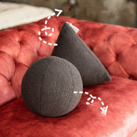 HKM-742099 Nordic Style Triangle White Ball Plush Pillow Cushion for Bedside and Sofa Decor
