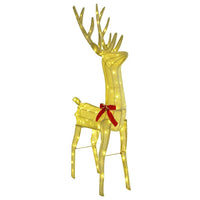 HKM-742227 Warm White LED Reindeer Sleigh Decoration for Festive Holiday Display, 70 x 26 x 128.5 cm, Easy Assembly