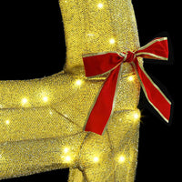 HKM-742227 Warm White LED Reindeer Sleigh Decoration for Festive Holiday Display, 70 x 26 x 128.5 cm, Easy Assembly