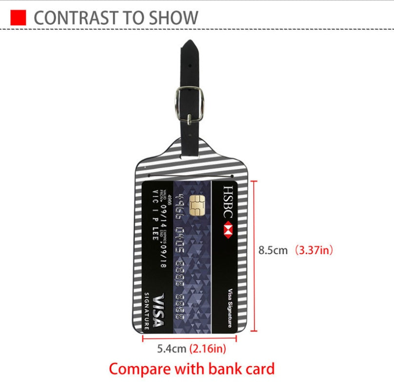 HKM-742355 Durable PU Leather Luggage Tag for Easy Identification