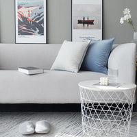 HKM-742483 Modern Geometric Throw Pillow in Light Blue and Haze Blue Velvet - Nordic Style Cushion Cover 45x45cm