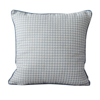HKM-742483 Modern Geometric Throw Pillow in Light Blue and Haze Blue Velvet - Nordic Style Cushion Cover 45x45cm