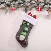 HKM-742547 Christmas Children's Gift Bag Knitted Wool Socks in Red, Green, and Gray