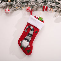 HKM-742547 Christmas Children's Gift Bag Knitted Wool Socks in Red, Green, and Gray