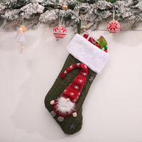 HKM-742547 Christmas Children's Gift Bag Knitted Wool Socks in Red, Green, and Gray