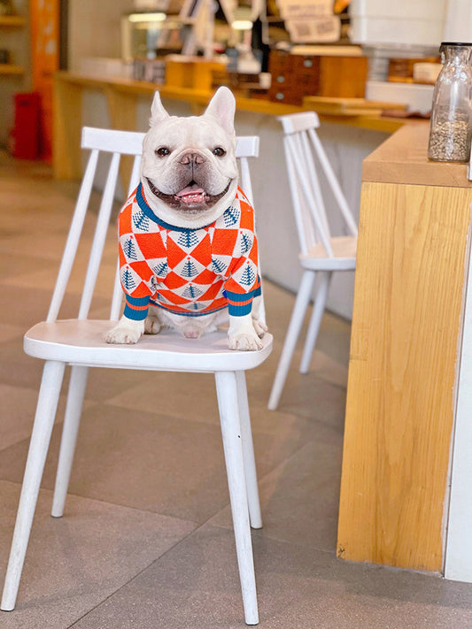 HKM-742675 Cozy Orange Wool Sweater for Cats and Dogs - Winter Fashion for Pets