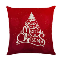HKM-742803 Christmas Santa Claus Linen Pillow Cover - 45x45cm, Modern Simplicity Design
