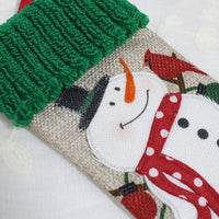 HKM-742867 Handmade Fabric Christmas Socks - Decorative Santa and Snowman Designs in Various Sizes