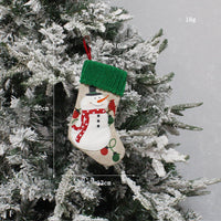 HKM-742867 Handmade Fabric Christmas Socks - Decorative Santa and Snowman Designs in Various Sizes