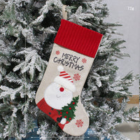 HKM-742867 Handmade Fabric Christmas Socks - Decorative Santa and Snowman Designs in Various Sizes