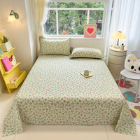 HKM-743059 Cotton Floral Bed Sheet Set in Pastoral Design - Various Sizes
