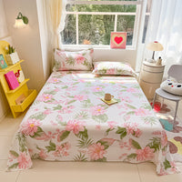 HKM-743059 Cotton Floral Bed Sheet Set in Pastoral Design - Various Sizes