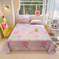 HKM-743059 Cotton Floral Bed Sheet Set in Pastoral Design - Various Sizes
