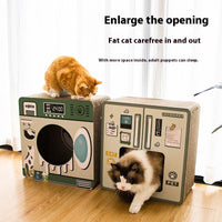 HKM-743059 Washing Machine Style Cat Scratch Board and Nest Toy for Cats