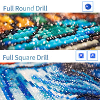 HKM-743251 DIY Round Diamond Painting Art Kit - Transparent Printing Canvas with Diamonds and Tools