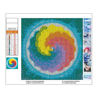 HKM-743251 DIY Round Diamond Painting Art Kit - Transparent Printing Canvas with Diamonds and Tools