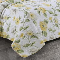 HKM-743251 European Handmade Three-Piece Floral Bed Cover Set - 230x250cm Pure Cotton Summer Blanket with Pillowcases