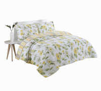 HKM-743251 European Handmade Three-Piece Floral Bed Cover Set - 230x250cm Pure Cotton Summer Blanket with Pillowcases