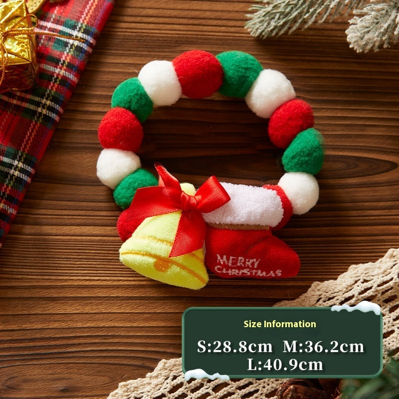 HKM-743251 Festive Plush Pet Christmas Collar Decoration - Santa, Tree, Elk & More
