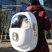 HKM-743443 Portable Astronaut Cat Backpack with Constant Temperature Heating and Half Window Design - 15L Capacity, Solid Color