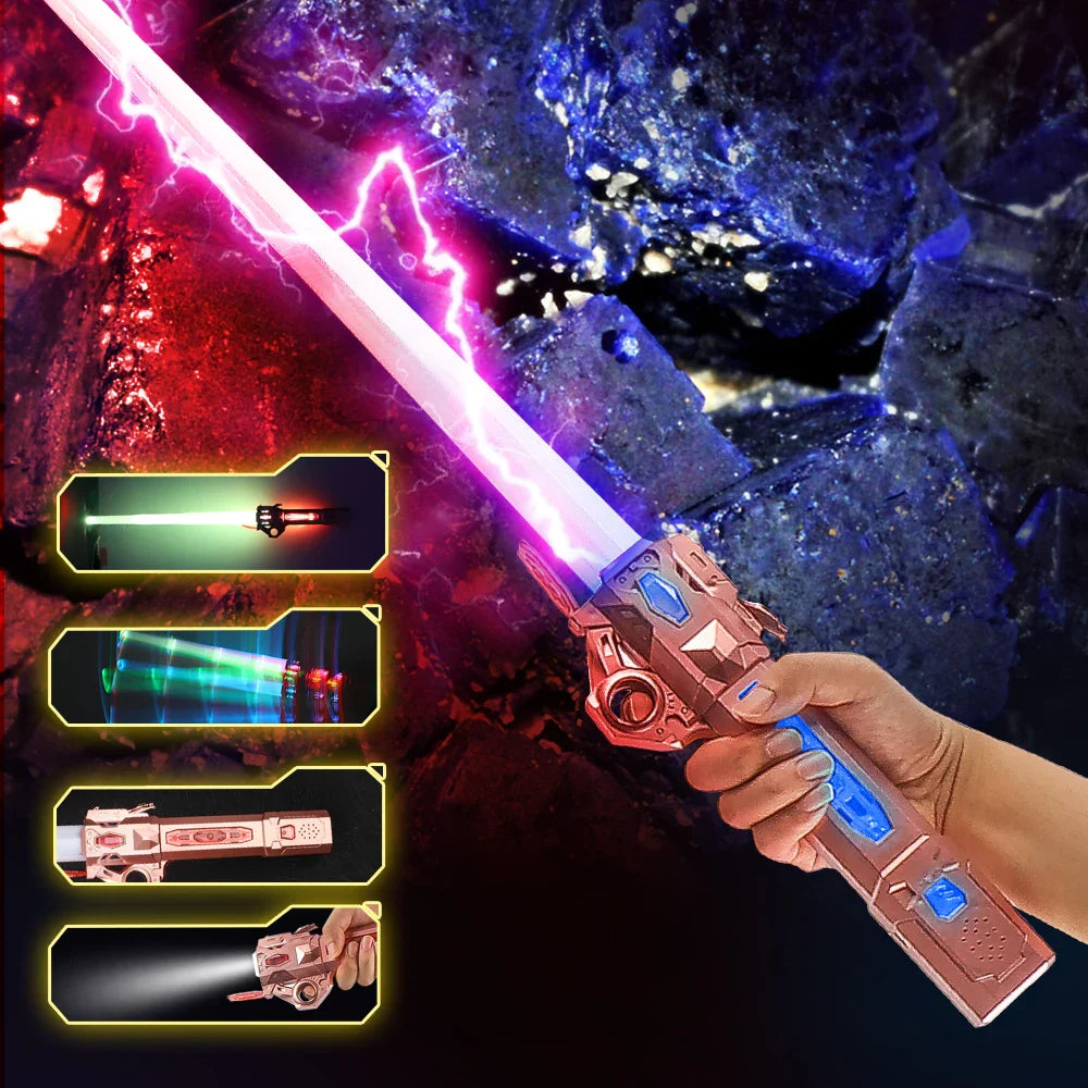 HKM-743507 Retractable LED Sound Laser Sword Toy for Kids - Light Up Cosplay Accessory
