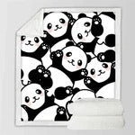 HKM-743571 Panda Series Quilted Flannel Digital Print Blanket