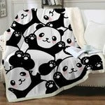 HKM-743571 Panda Series Quilted Flannel Digital Print Blanket