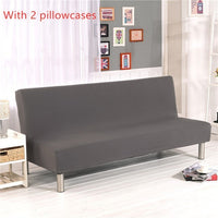 HKM-743635 Striped All-in-One Sofa Cover with Elastic Stay-Put Design and Pillowcases